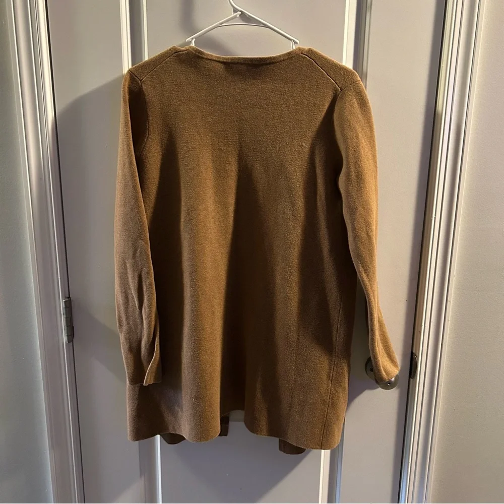 J Crew Women Juliette Collarless Open Cardigan/Blazer COFFEE BROWN Size LG - Picture 4 of 6